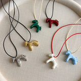 Retro Horse Charm Pendant Long Rope Necklaces