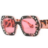 Tomei Rhinestone Square Sunglasses