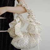 LIna Polka Dot Ruffle Scrunch Shoulder Bag