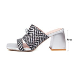 Karla Bow Tie Serpentine Mule Sandals