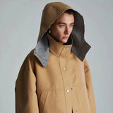 Mckay Patchwork Detachable Hooded Midi Trench Coat