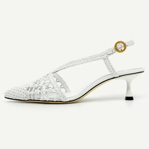 Marla Woven Kitten Heel Sandals
