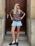 Bessie Casual Striped Polo T-shirts