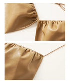 Teagan Faux Leather Bra Cami Top