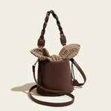 Manon Check Bow Tie Barrel Bag