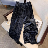 Lilian Leopard Velour Casual Pants