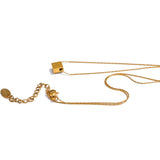 Elegant Square Natural Opal Stone Pendant Necklace