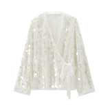 Vesa Mermaid Sequin Wrap Kimono Jacket