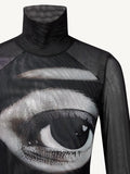 Mirabella Surreal Semi-Sheer Eye Print Mesh Dress