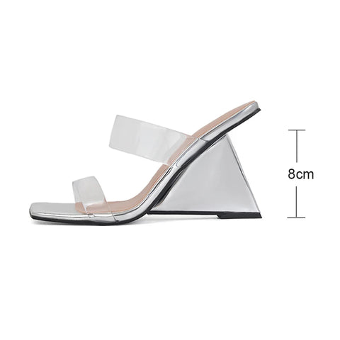Clear wedge sandals sales