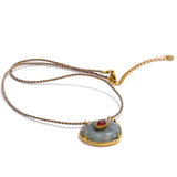 Natural Gray Agate Stone Oval Pendant Necklace