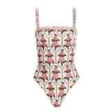 Pamela Retro Pink Rose One-Piece Swimsuit