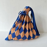 Lillian Diamond Pattern Pleats Knit Bags