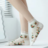 Sweet Floral Lace Ruffle Socks