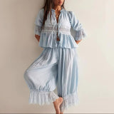 Sefina Vintage Lace Baby Dolll Blouse and Bloomer Pants Sets