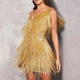 Selia Tassel Sequin Mini Dress