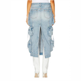 Selma Multi Pocket Cargo Denim Skirt