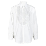 Sequin Bib Neck Tuxedo Shirt Blouse - Black or White watereverysunday