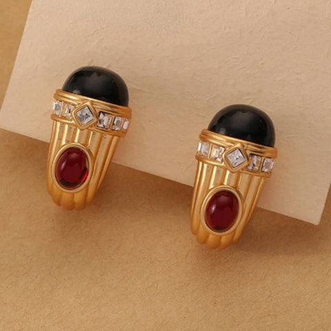 Serena Art Deco Gemstone Earrings