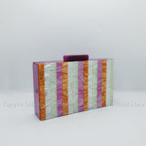 Seria Striped Marble Acrylic Evening Box Clutch watereverysunday