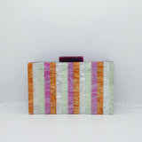 Seria Striped Marble Acrylic Evening Box Clutch watereverysunday