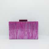 Seria Striped Marble Acrylic Evening Box Clutch watereverysunday