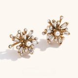 Seria Pearl Cubic Zirconia Fireworks Stud Earrings