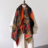 Elegant Floral Cashmere Shawl Scarves