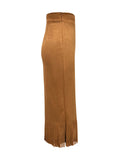 Delphine Faux Suede Fringe Midi Skirt