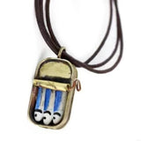 Fun Enamel Canned Sardine Ring Necklace