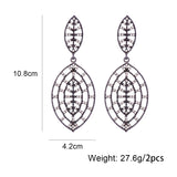 Crystal Leaf Web Drop Earrings