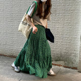 Kellie Green Floral Maxi Skirt