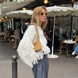 Charlie Rivet Suede Baguette Bag