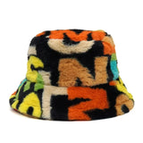 Colorful Prints Faux Fur Bucket Hats