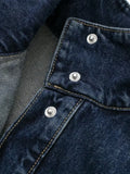 Sable High Stand-Collar Denim Trench Coat