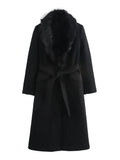 Josephina Faux Fur Collar Woolen Coat