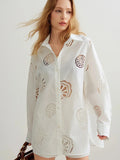 Maja Eyelet Embroidered Cotton Shirt