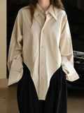 Bente Irregular Hem Oversized Shirt Blouse