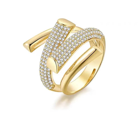 CZ Double Wrap Rings - Gold or Silver
