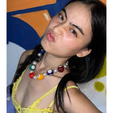 Fun Colorful Billiards Cue Balls Bead Necklace