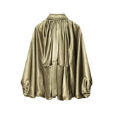 Ingrid Ruched Satin Bomber Jacket