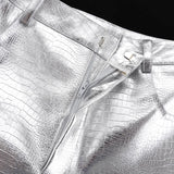 Farah Croco Effect Metallic Pants