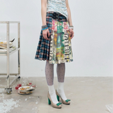 Luzia Graffiti Plaid Wrap Skirt