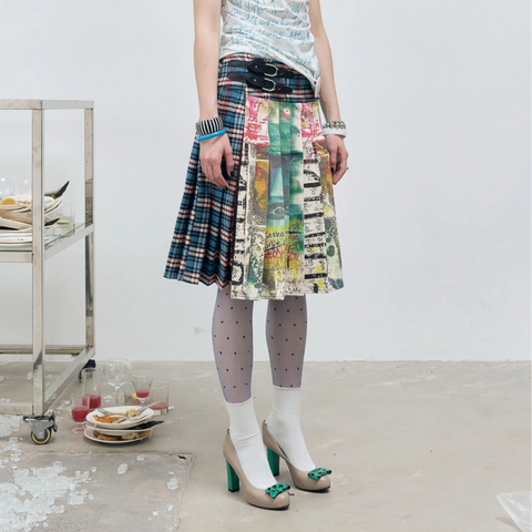 Luzia Graffiti Plaid Wrap Skirt