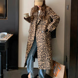 Manon Leopard Textured Woolen Coat