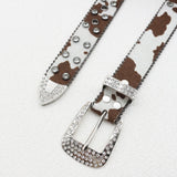Cowhide Prints Rhinestone Western Belts