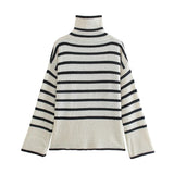 Clarice Stripe Turtleneck Sweater