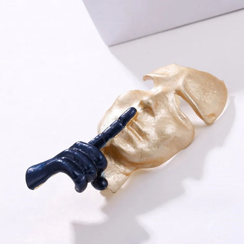 Color Contrast Silence Mask Brooches