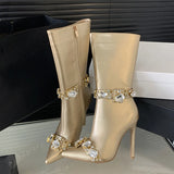 Camella Rhinestone Embellished Boots