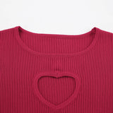 Meadow Heart Cut Out Ribbed Top